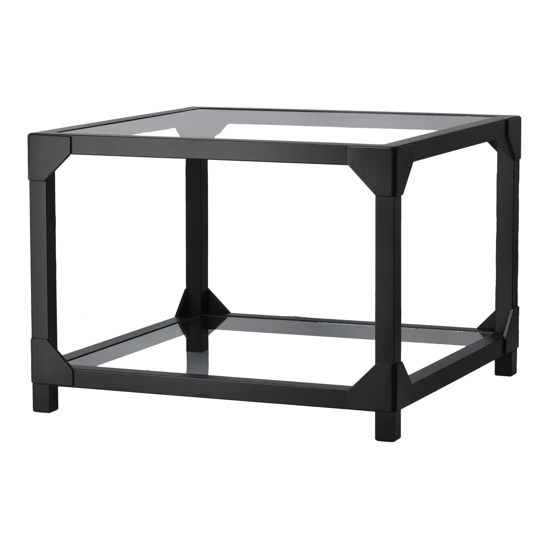 Table Basse Bleck 75x75 cm verre, Hêtre - teinture noire Gärsnäs