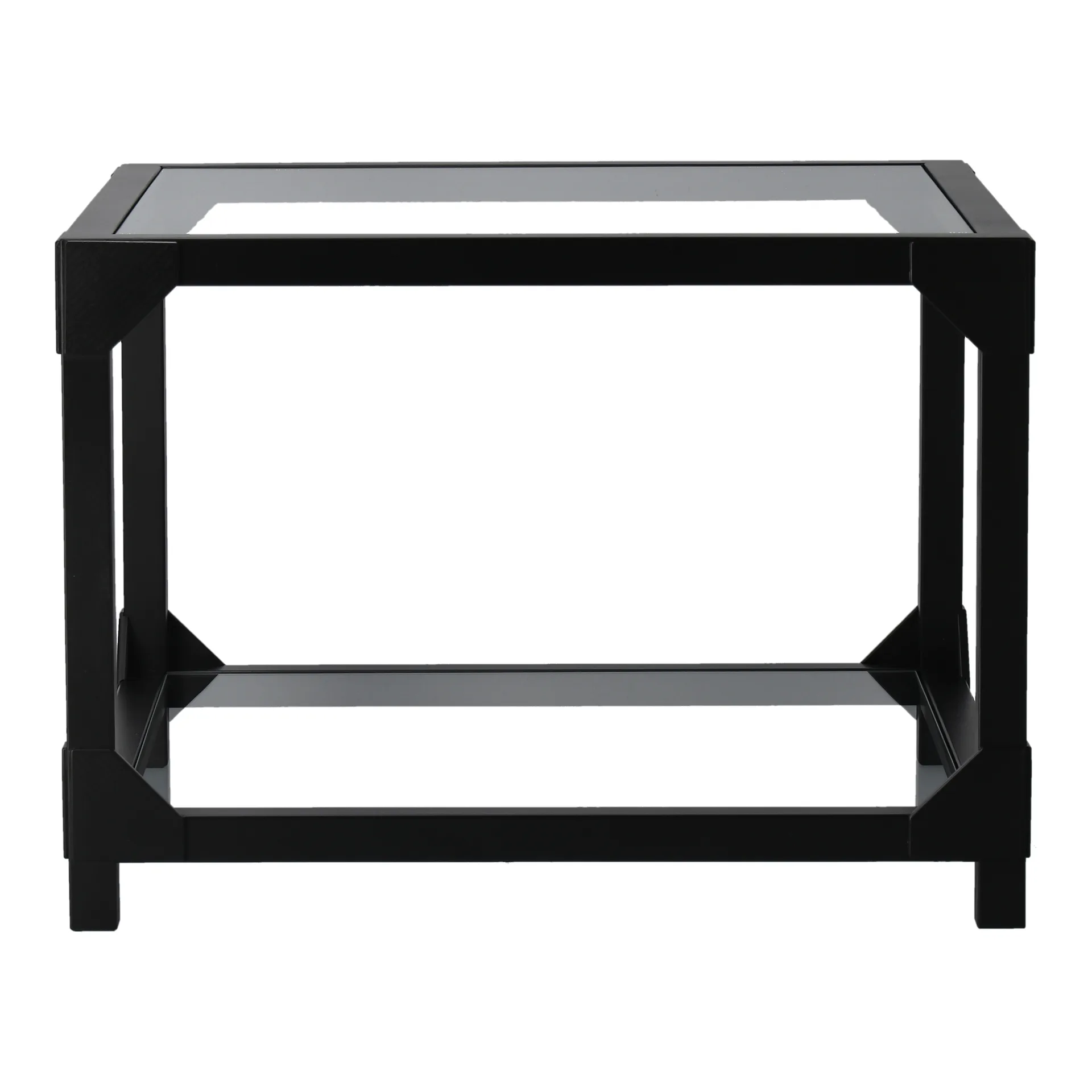 Table Basse Bleck 75x75 cm verre, Hêtre - teinture noire Gärsnäs