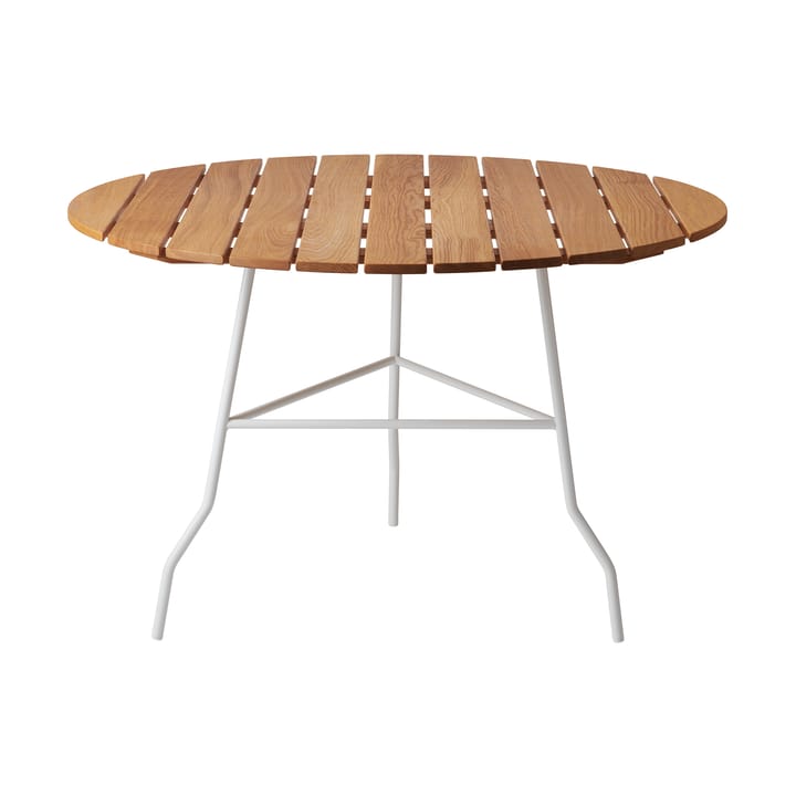 Table Pia Ø110 cm - Structure en acier laqué blanc - chêne huilé - Gärsnäs