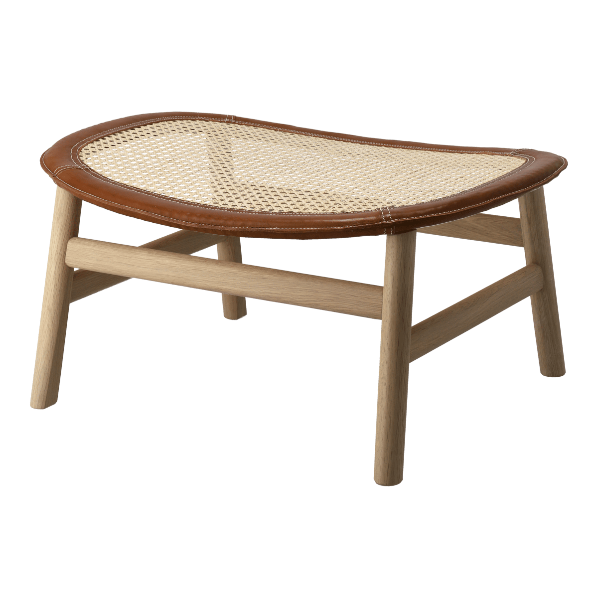 Gärsnäs Tabouret Dandy Chêne-naturel-cuir Tärnsjö cognac