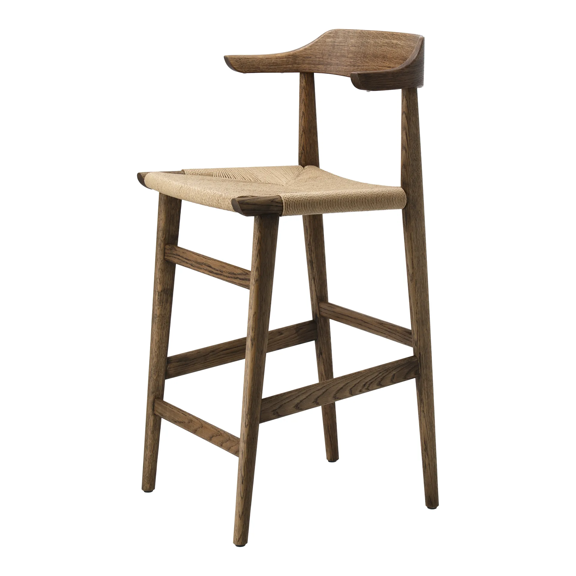 Tabouret de bar Hedda, Cordon de papier noir Chêne-nature Gärsnäs