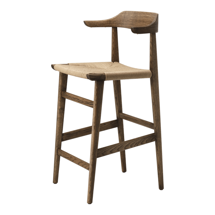 Tabouret de bar Hedda - Cordon de papier noir Chêne-nature - Gärsnäs