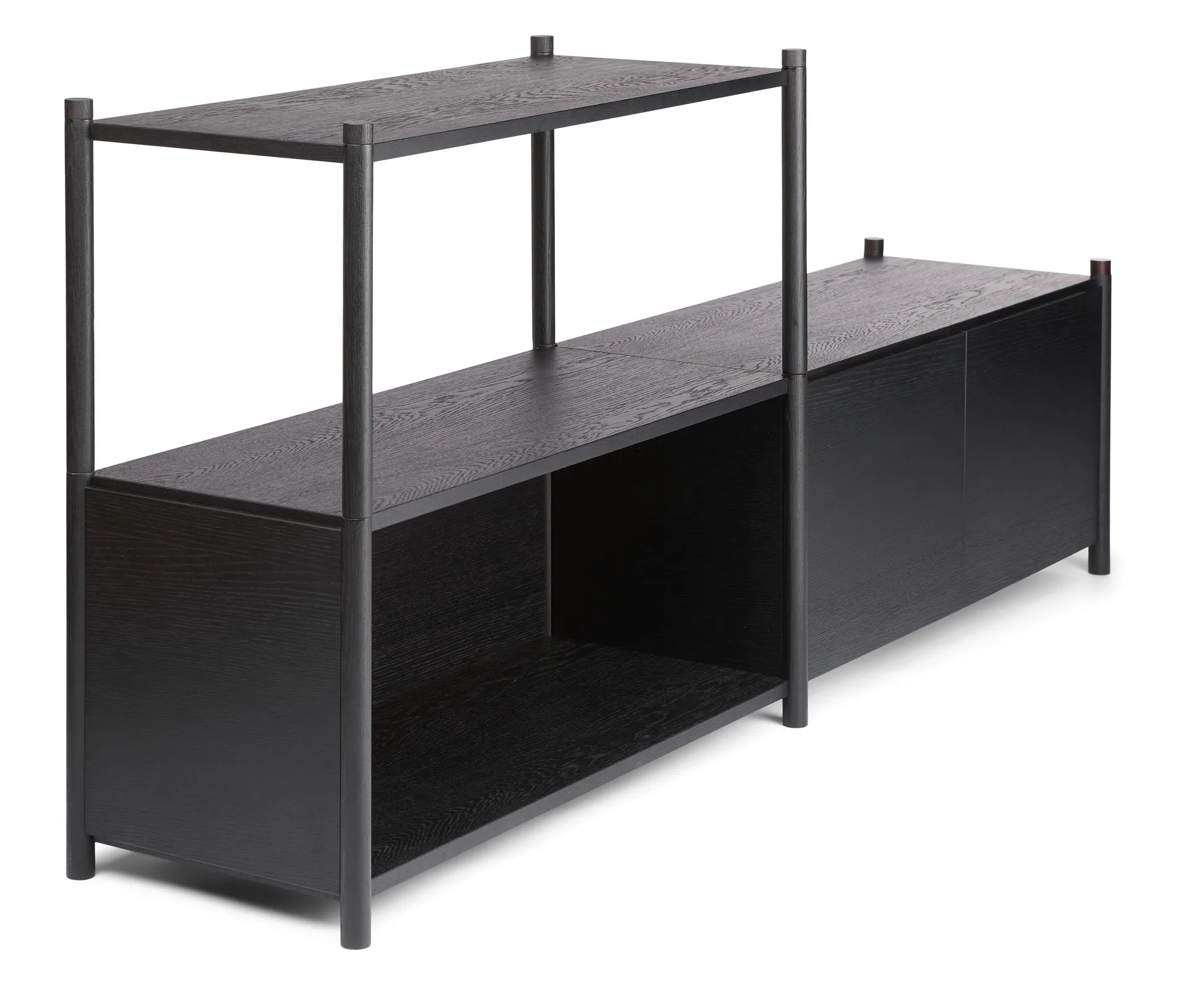 Bibliothèque Sceene bookcase D, Chêne teinté noir Gejst