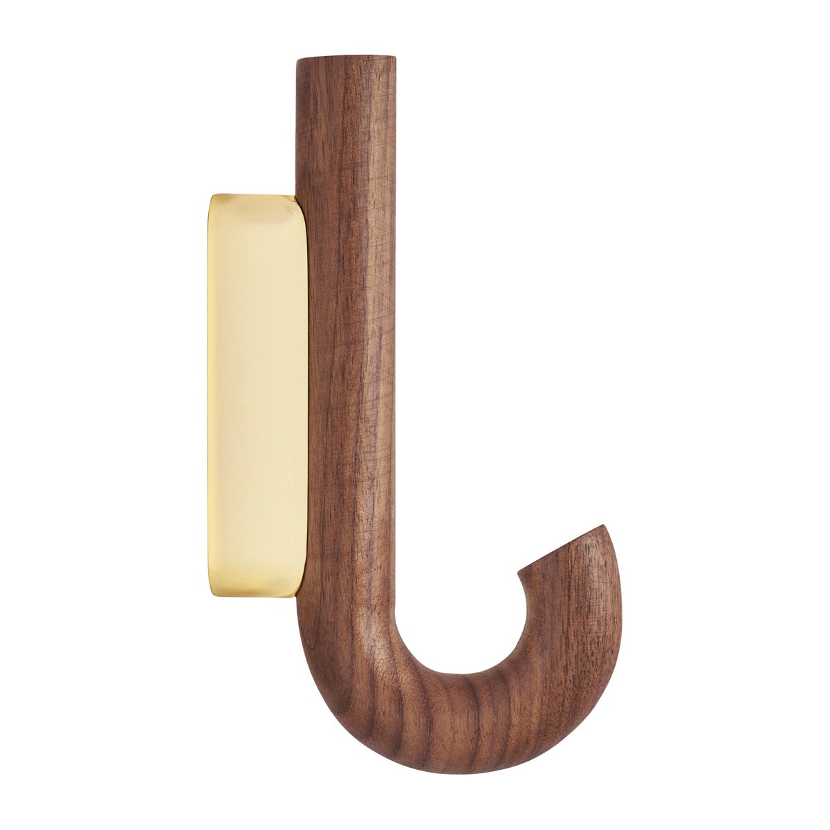 Gejst Crochet Hook mini 13,3 cm Noyer - laiton | Design Scandinave | Crochets & Portemanteaux muraux | Marron