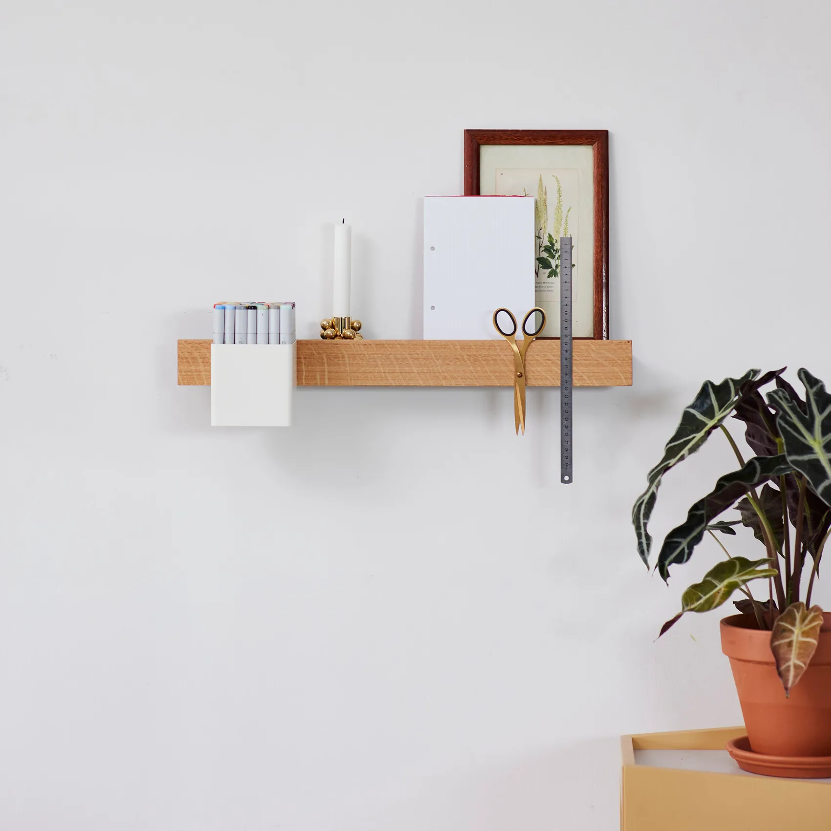 Étagère magnétique Flex Rail 60 cm, Chêne-blanc Gejst