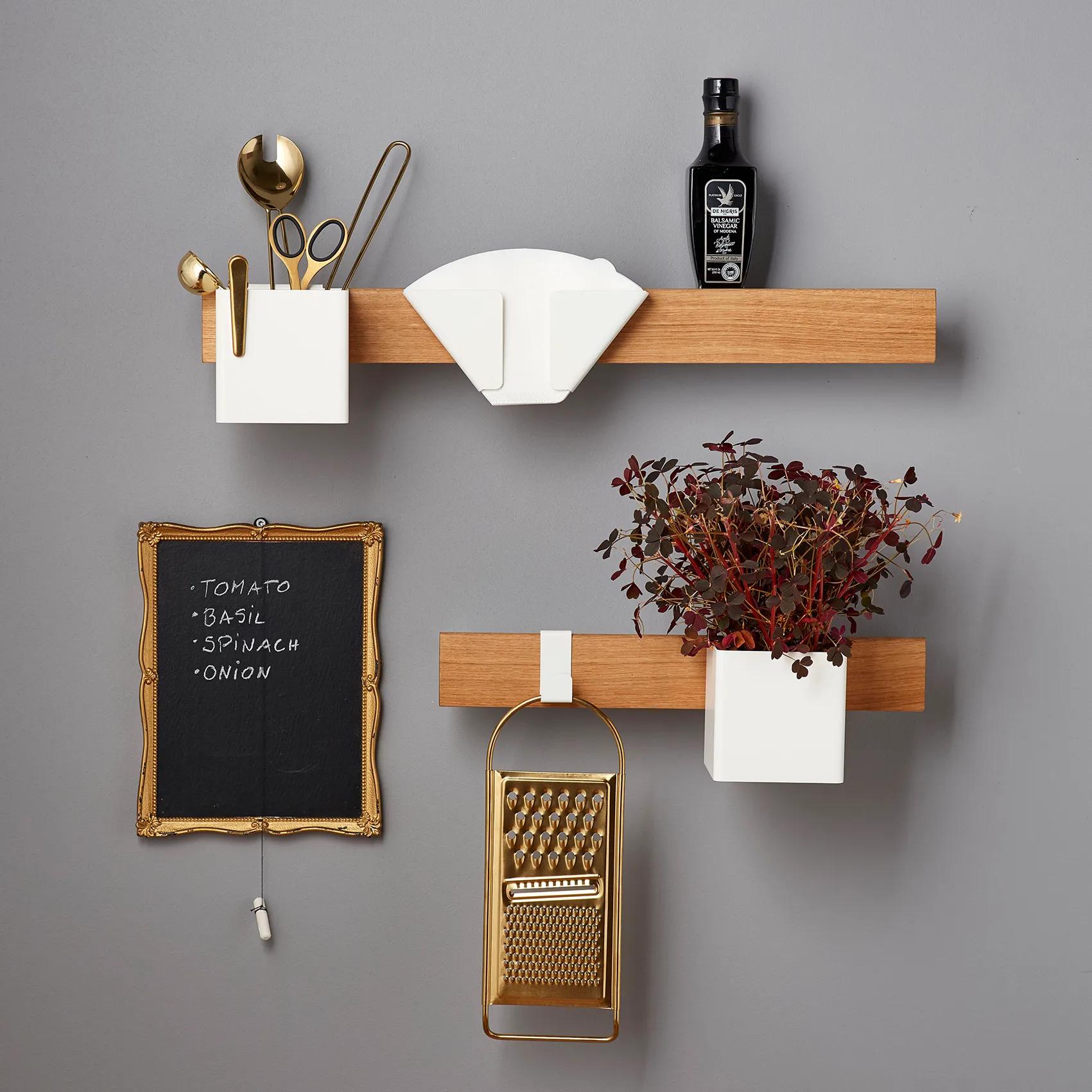 Étagère magnétique Flex Rail 60 cm, Chêne-blanc Gejst