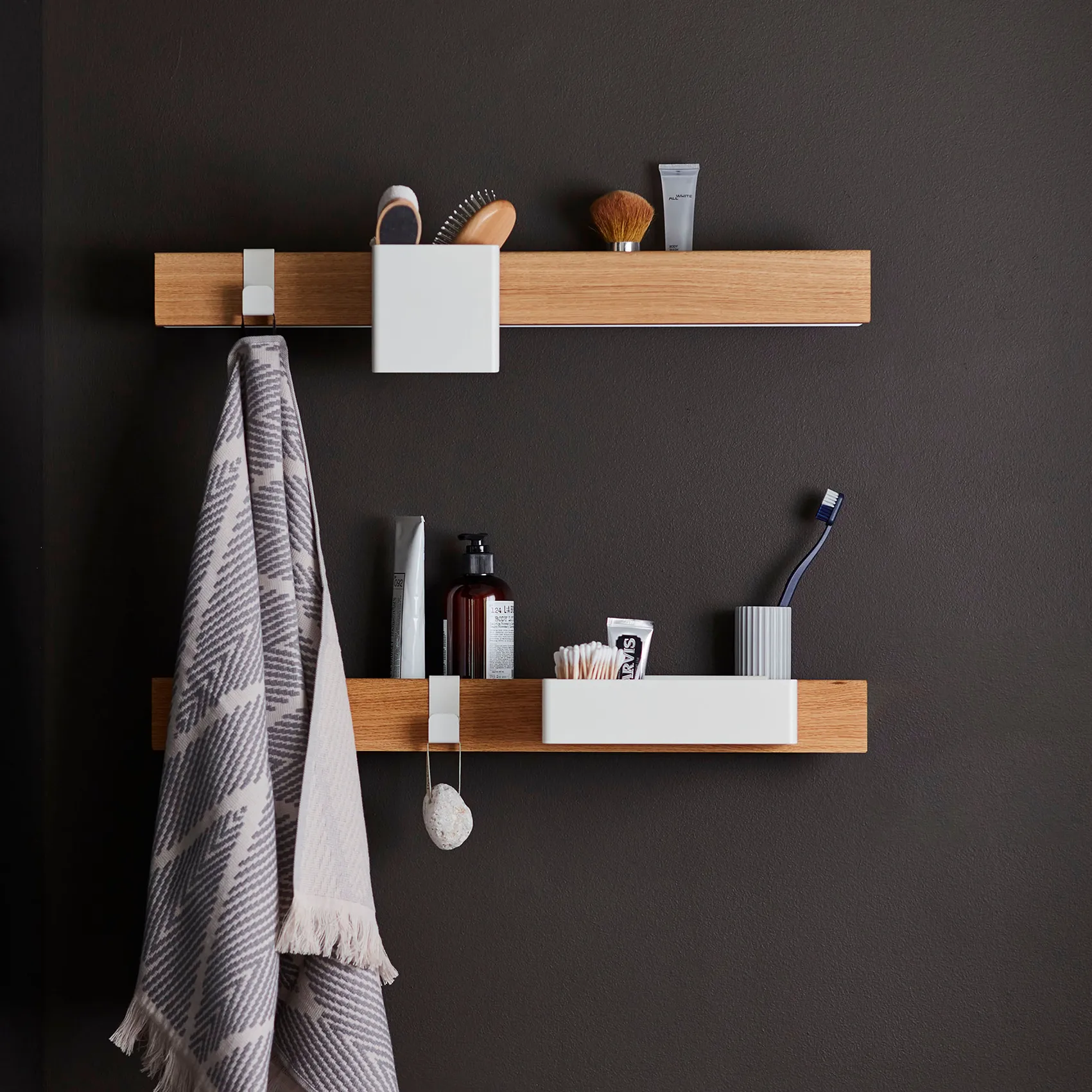 Étagère magnétique Flex Rail 60 cm, Chêne-blanc Gejst