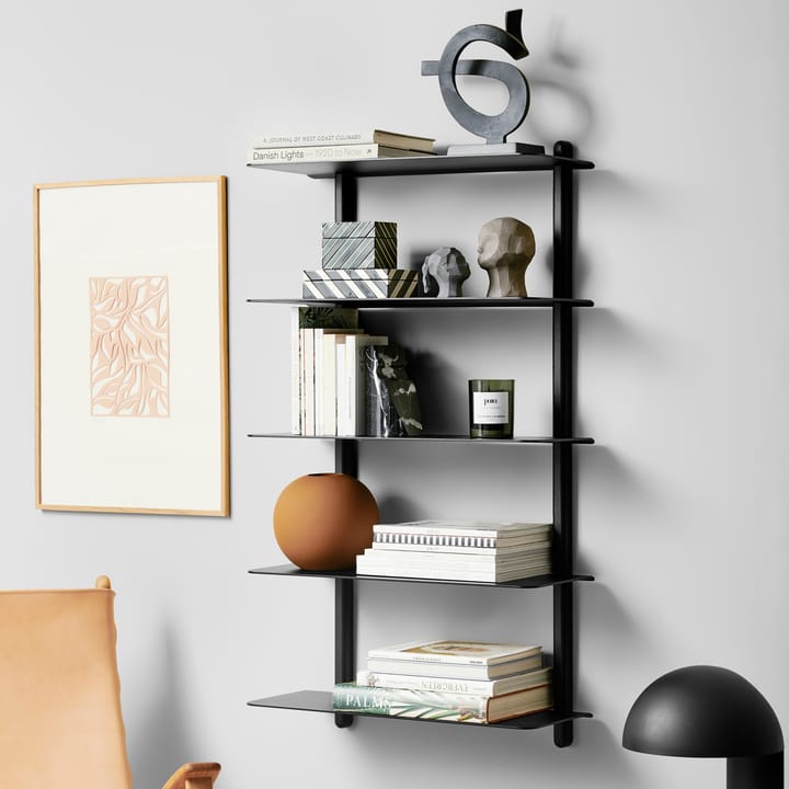 Étagère Nivo E large, Frêne teinté noir-noir Gejst