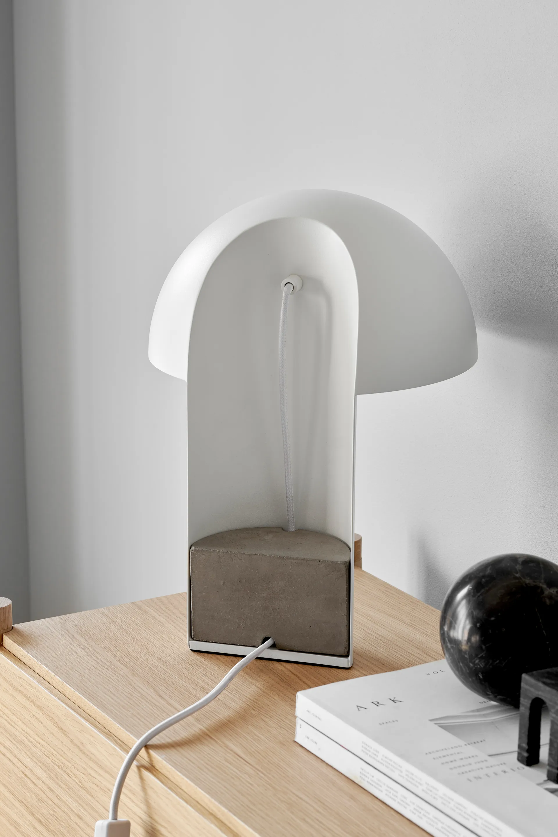 Lampe de table Leery 40 cm, Blanc Gejst