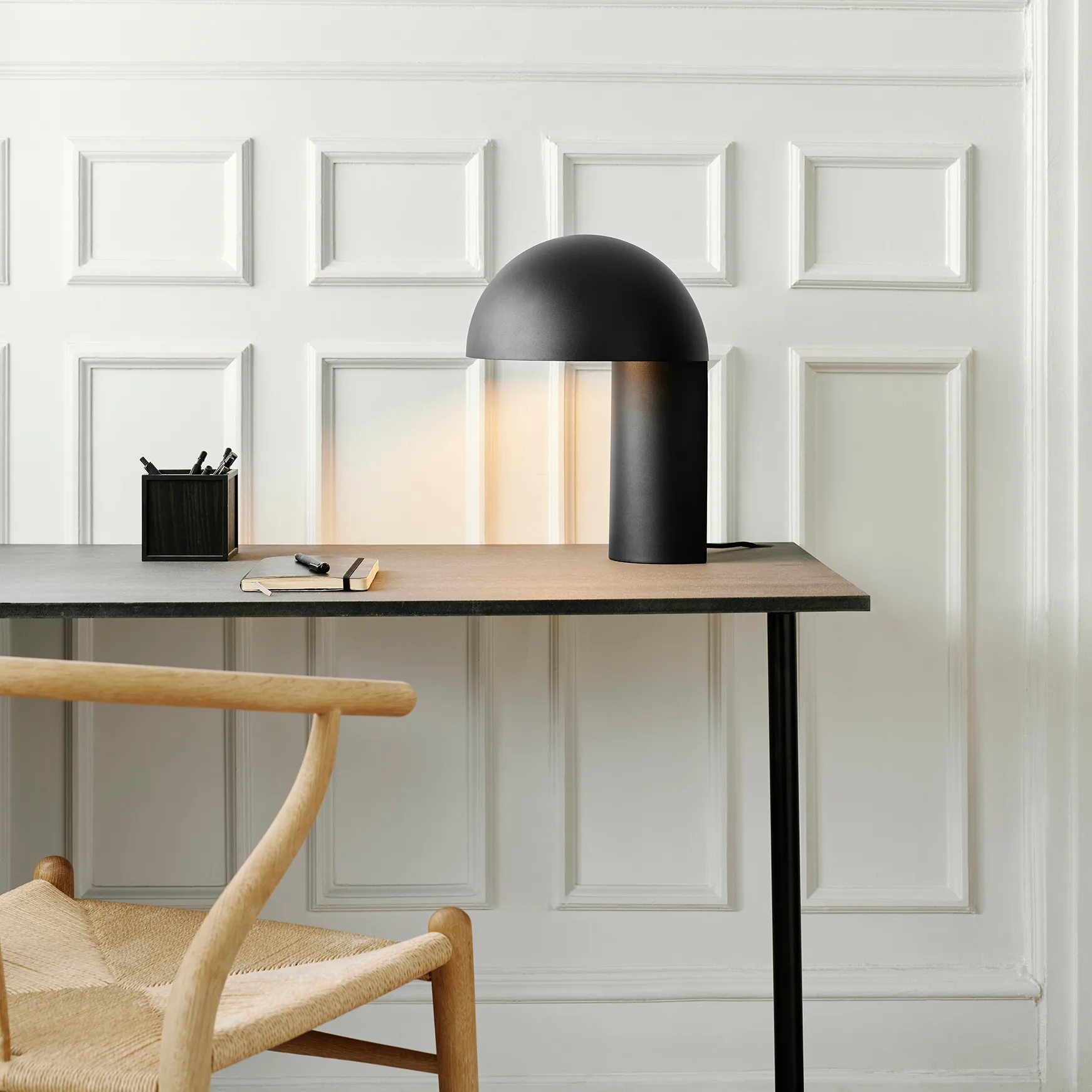 Lampe de table Leery 40 cm, Noir Gejst