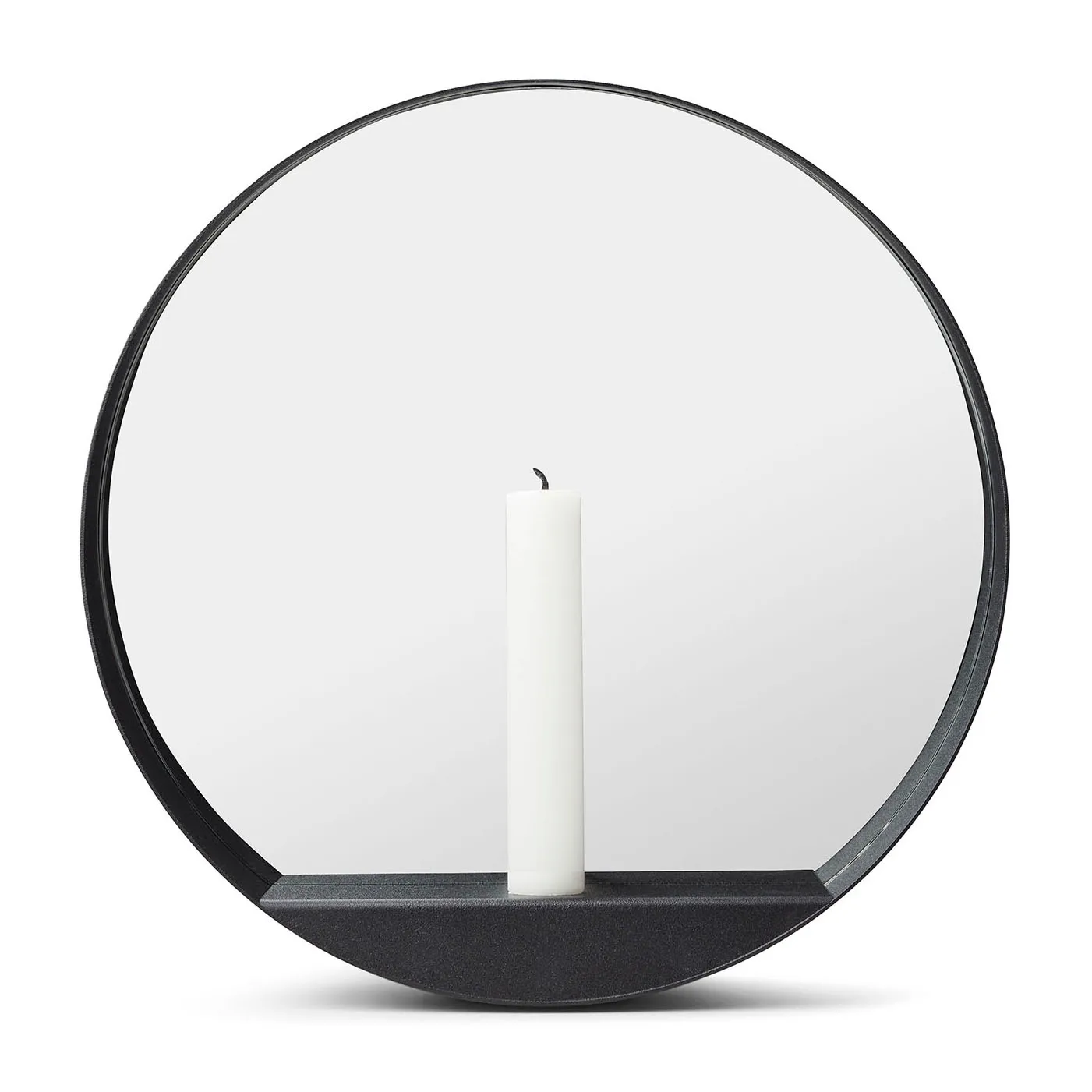 Miroir/Bougeoir Glim Ø28 cm, Noir Gejst