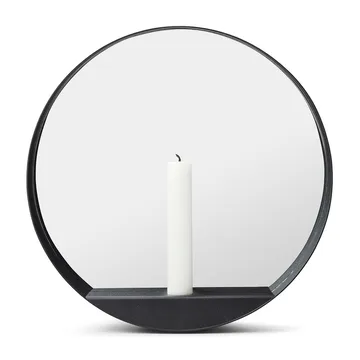 Miroir/Bougeoir Glim Ø28 cm - Noir - Gejst