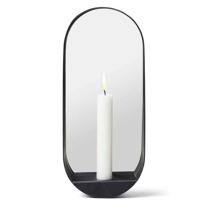 Miroir/Bougeoir Glim oval 12x28 cm - Noir - Gejst