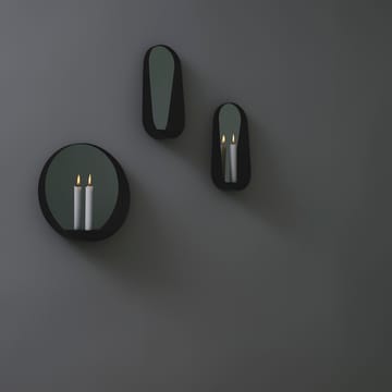 Miroir/Bougeoir Glim oval 12x28 cm - Noir - Gejst