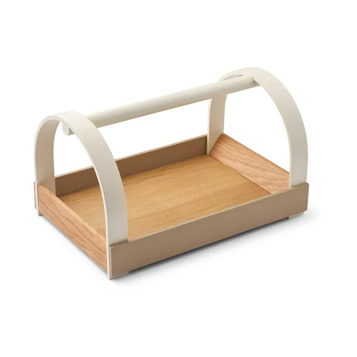 Plateau Kydo avec poignées 40,5x27x23,5 cm - Chêne – beige white - Gejst