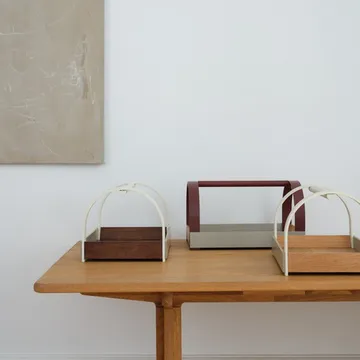 Plateau Kydo avec poignées 40,5x27x23,5 cm - Chêne – beige white - Gejst