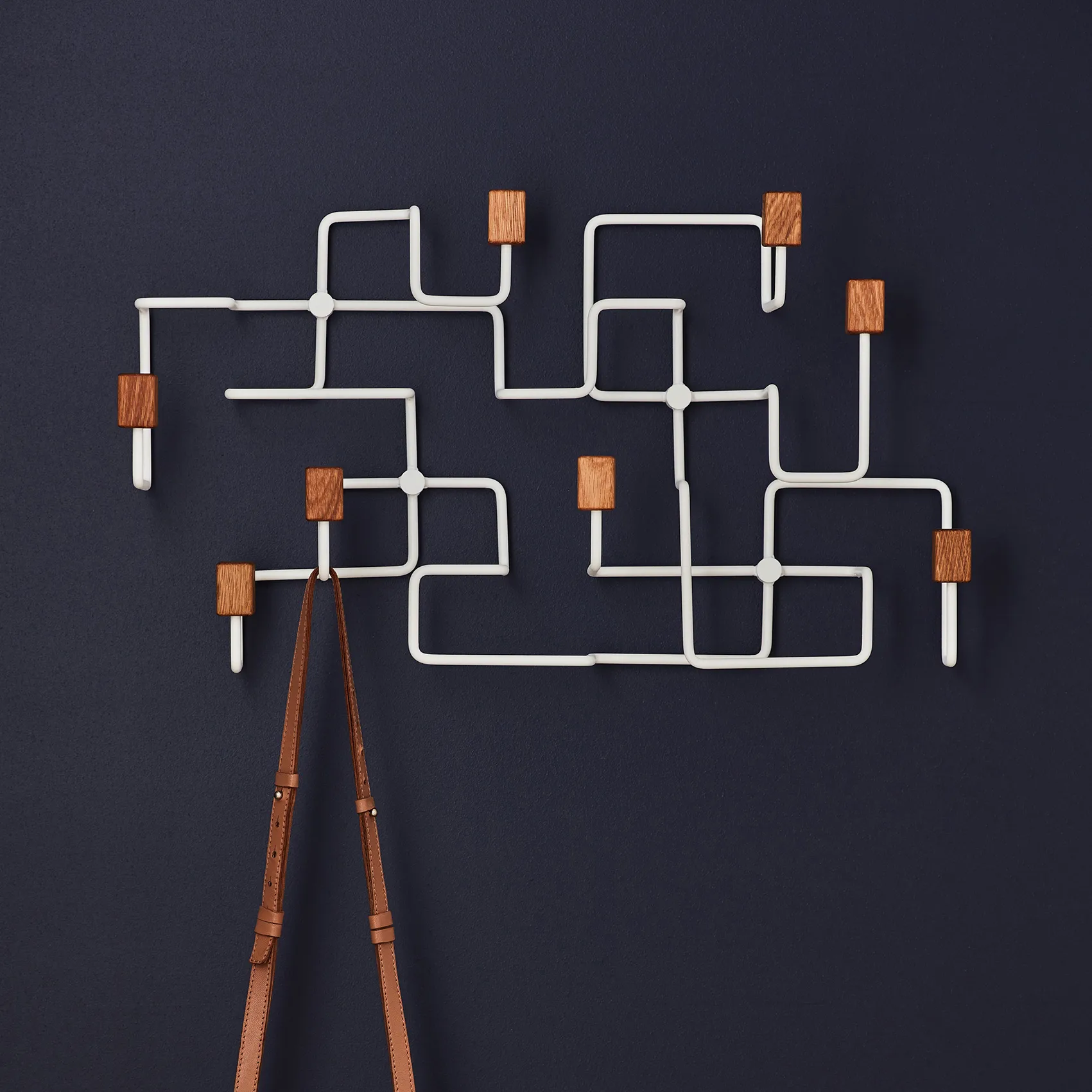 Porte vêtements Underground, Blanc-chêne Gejst