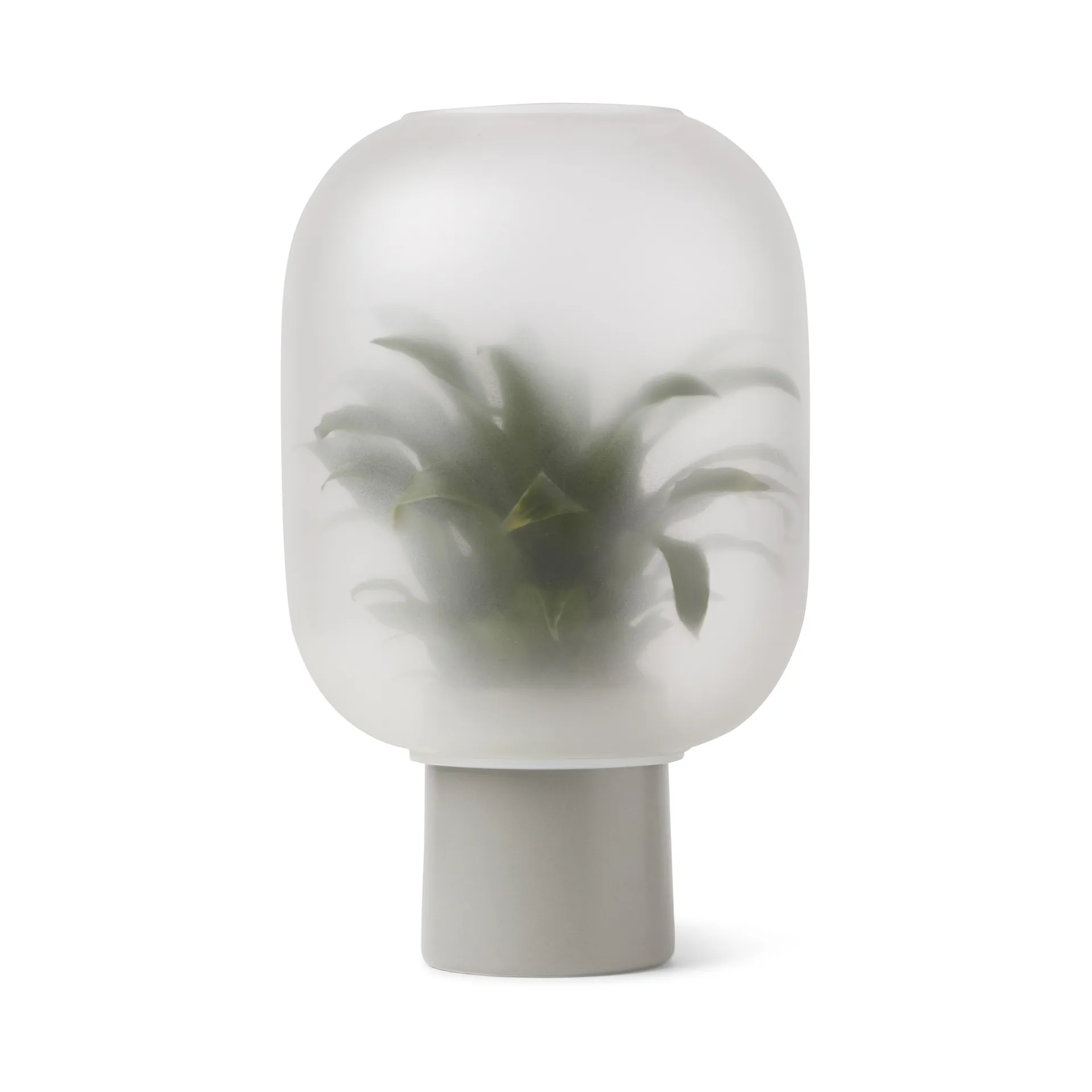 Pot avec verre givré grand Nebl Ø25 cm, Gris Gejst