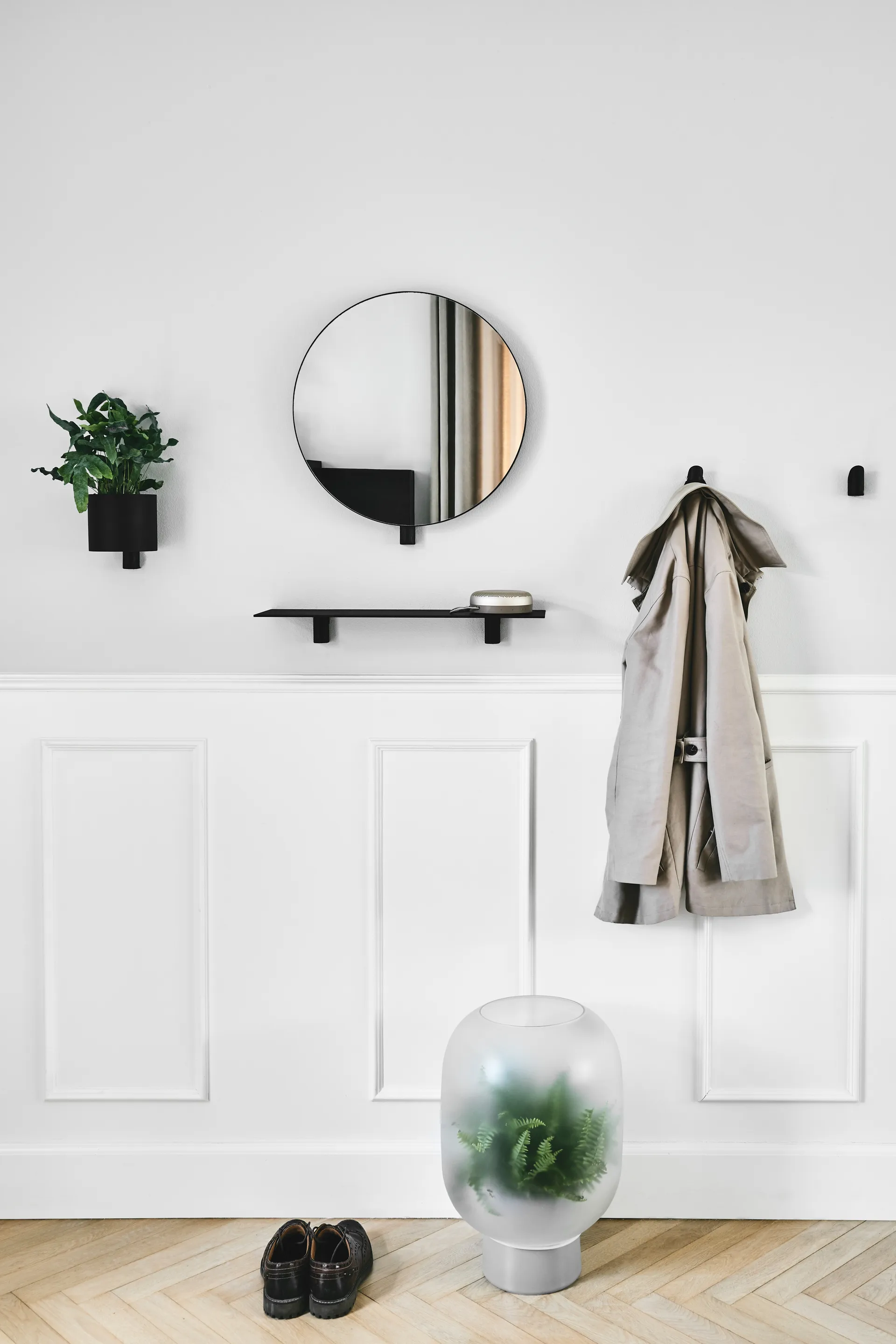 Pot de fleur Kollage Ø14 cm, Noir-Chêne Gejst