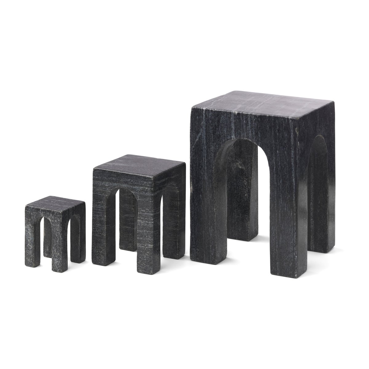 Gejst Serre-livre Arkis 3 Pièces Noir | Design Scandinave | Sculptures & figurines en porcelaine | Blanc