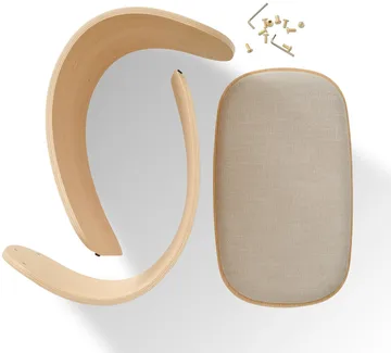 Tabouret Luno 48x28x72 cm - Chêne-beige textile - Gejst