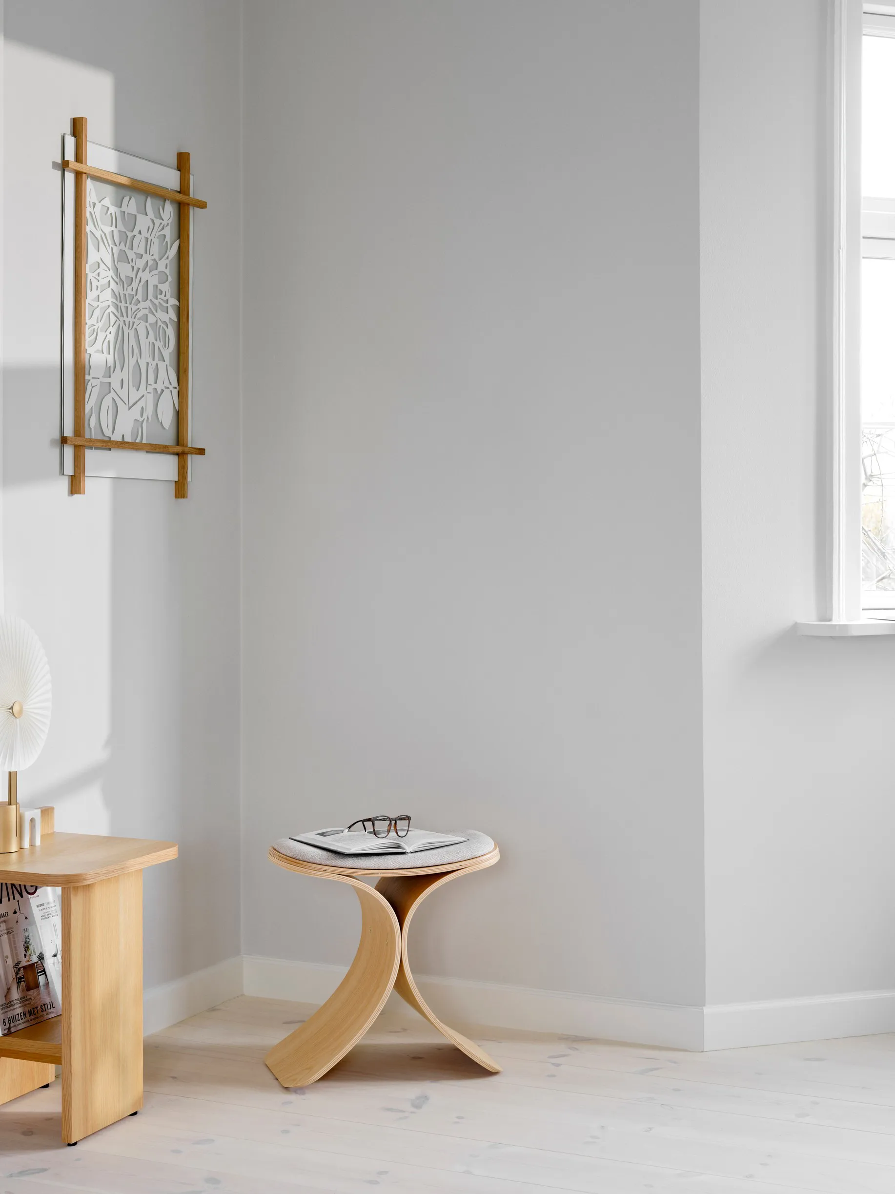 Tabouret Luno 48x28x72 cm, Chêne-beige textile Gejst