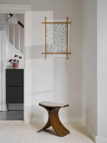 Tabouret Luno 48x28x72 cm - Chêne foncé-beige foncé textile - Gejst