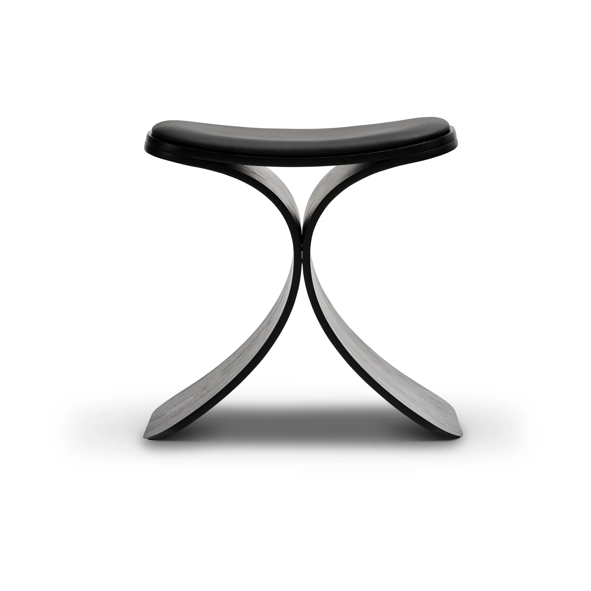 Tabouret Luno 48x28x72 cm, Chêne noir-cuir noir Gejst
