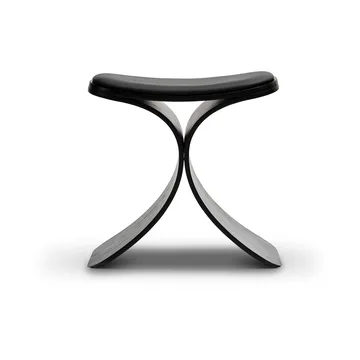 Tabouret Luno 48x28x72 cm - Chêne noir-cuir noir - Gejst