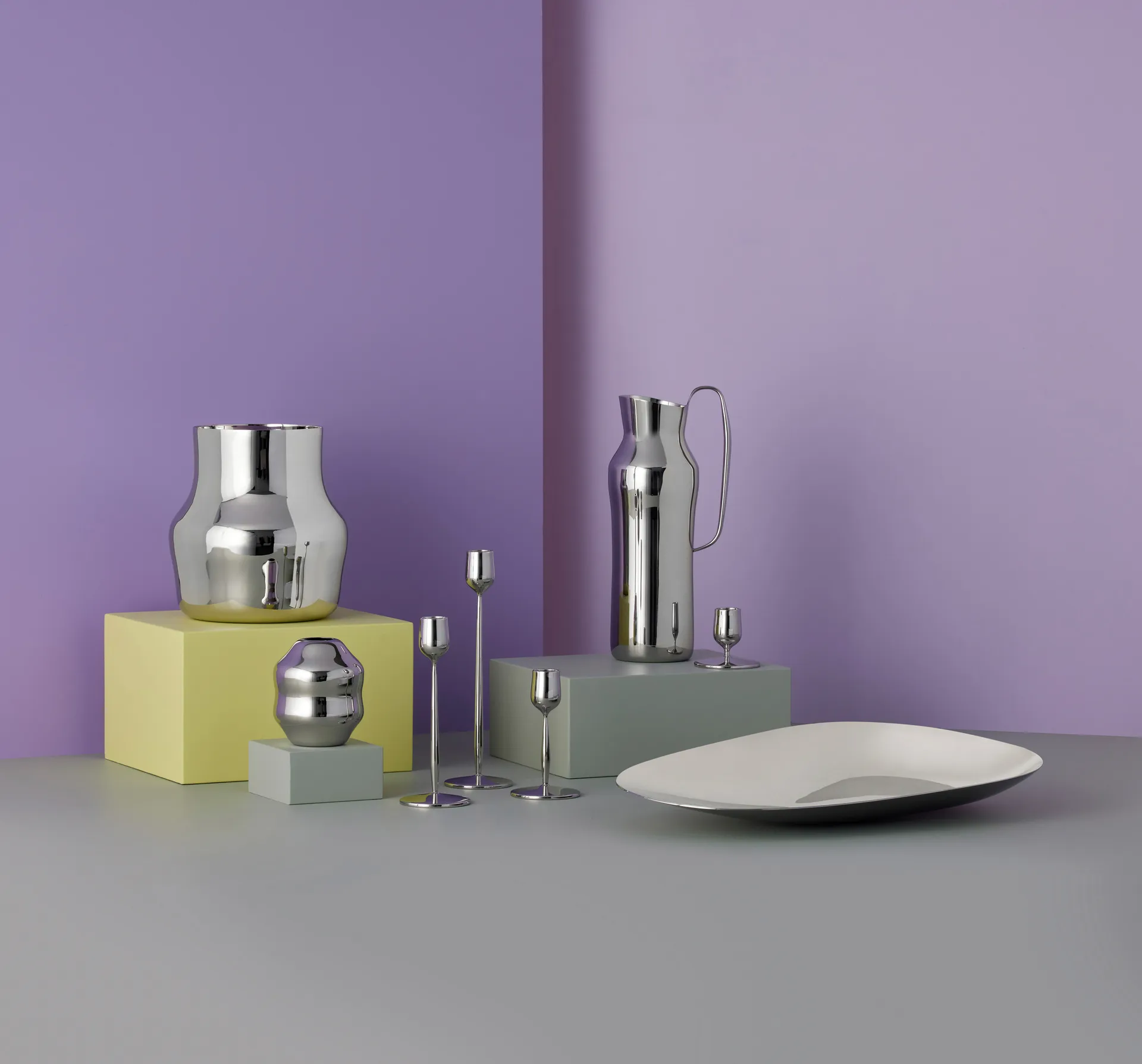 Bougeoir Dorotea 5,5 cm, Acier brillant Gense