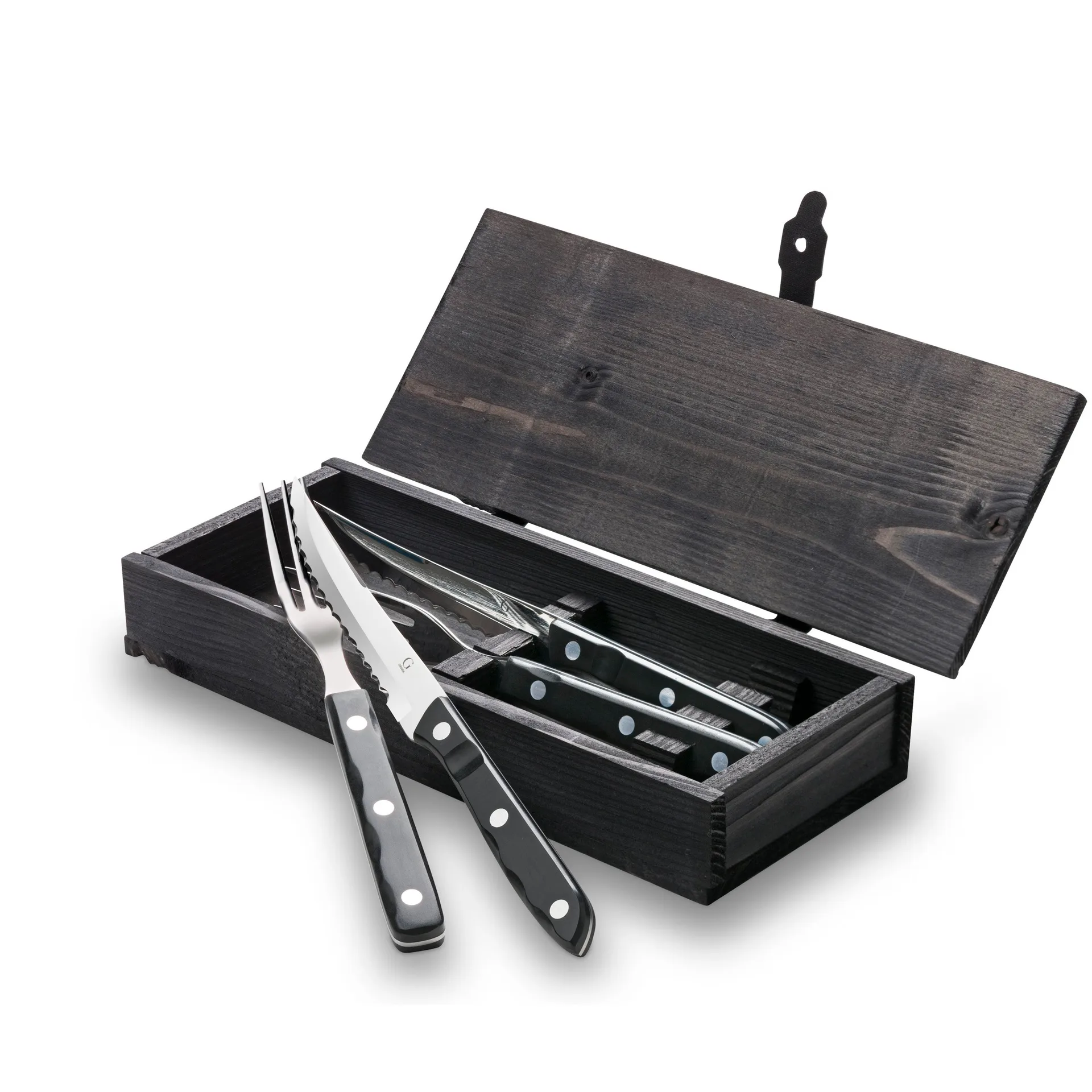 Couverts barbecue Old Farmer noir, set de 4 pièces Gense