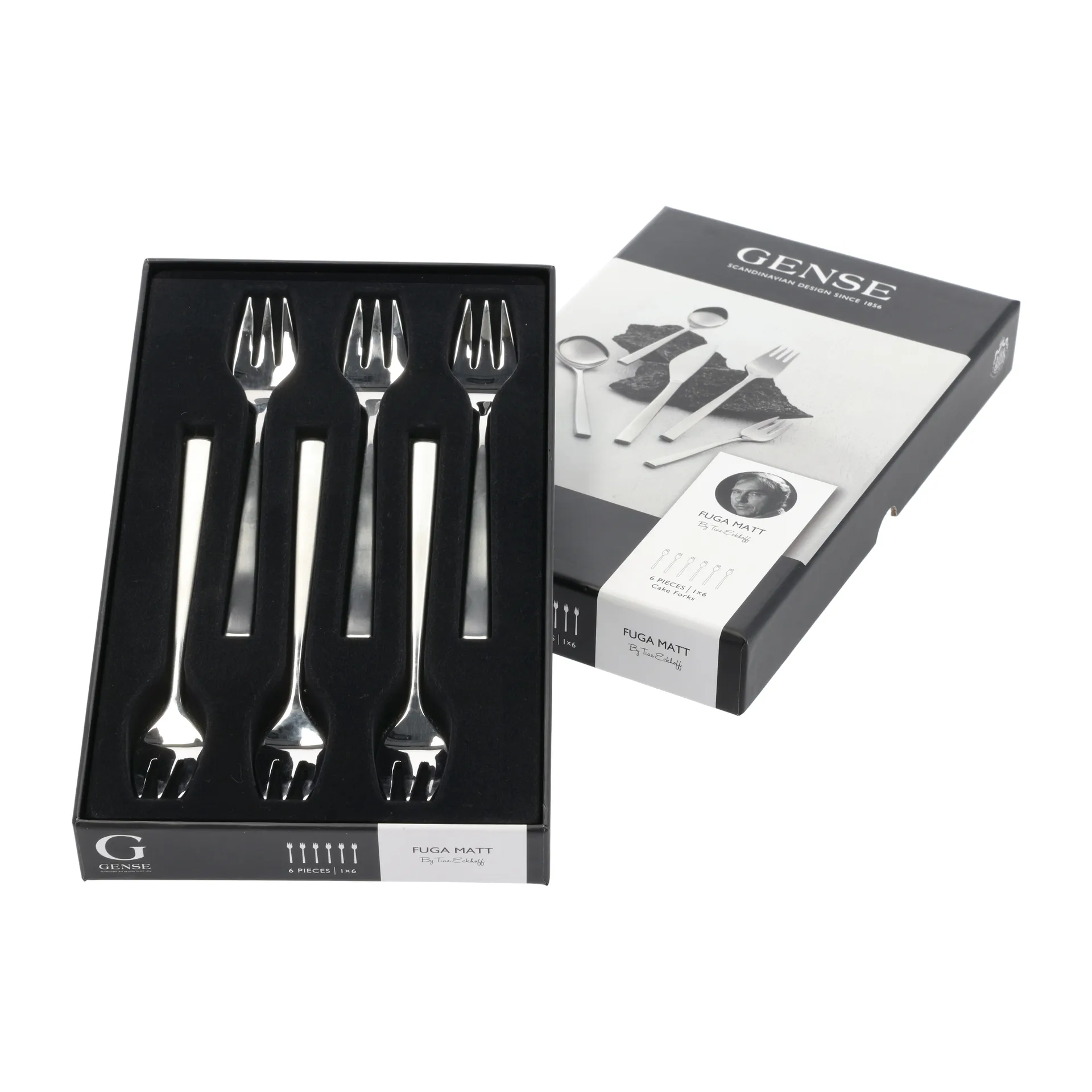 Fourchette à gâteau Fuga Lot de 6, Acier inoxydable Gense