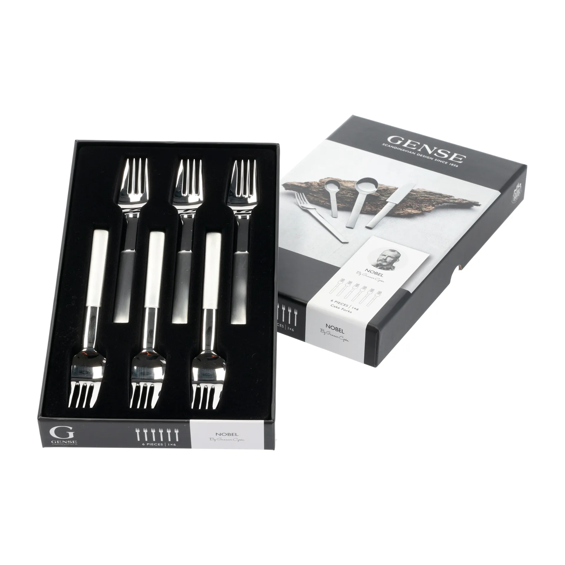 Fourchette à gâteau Nobel Lot de 6, Acier inoxydable Gense