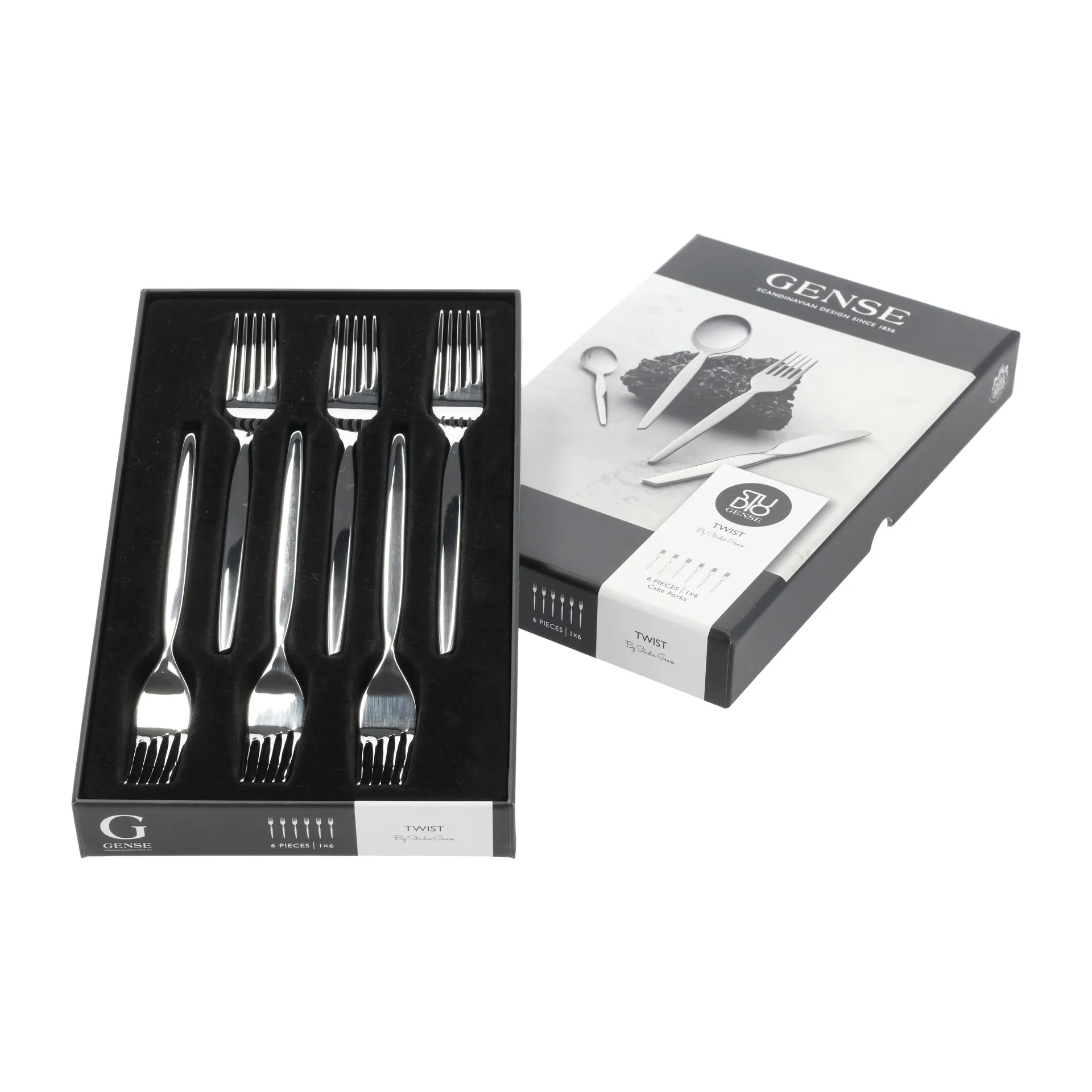 Fourchette à gâteau Twist Lot de 6, Acier inoxydable Gense