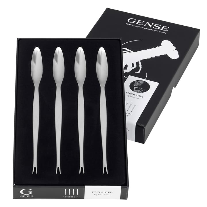 Fourchettes à crustacés Focus Steel, lot de 4, acier inoxydable lot de 4 Gense