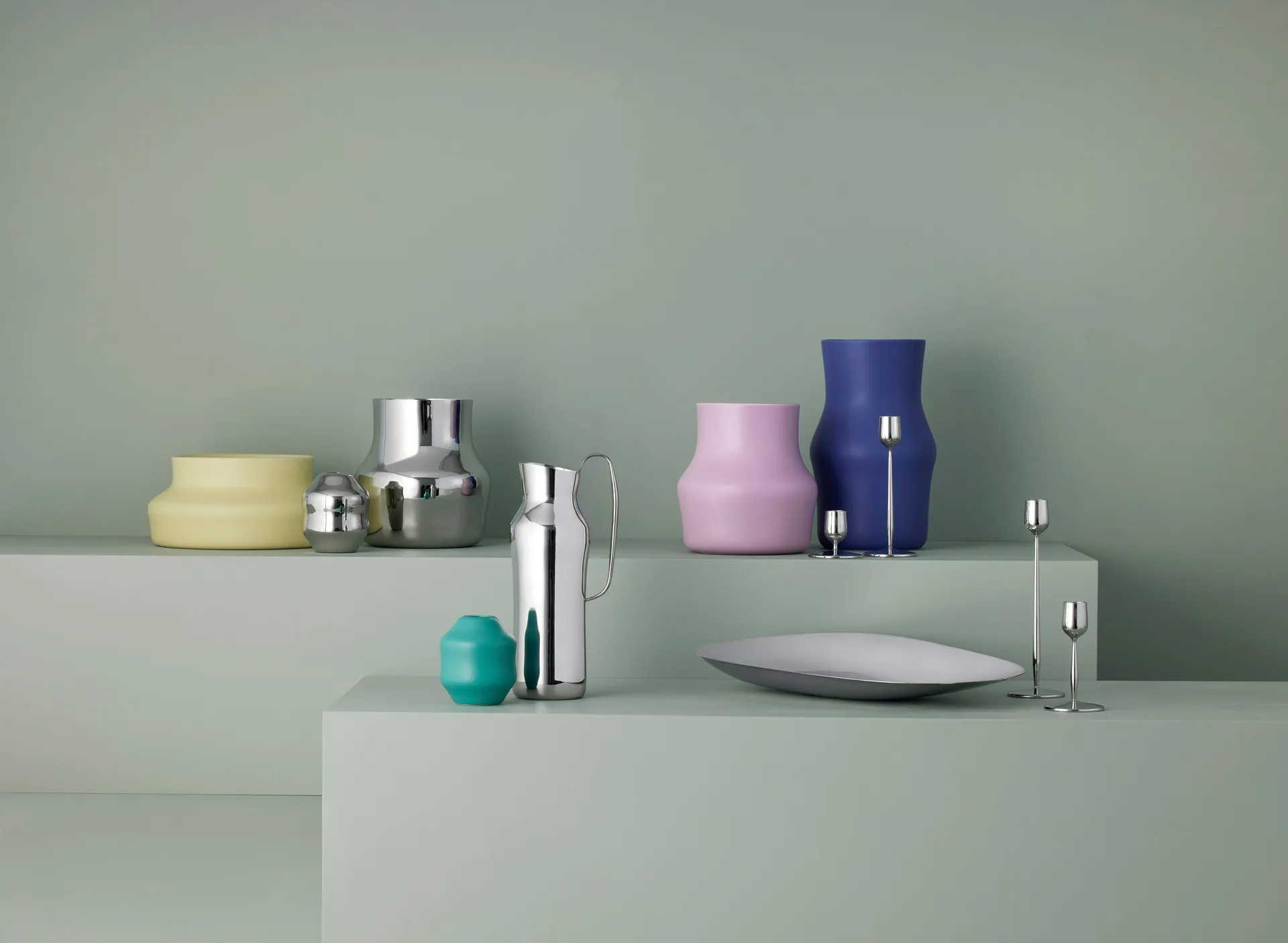 Vase Dorotea 18x19,5 cm, Acier brillant Gense