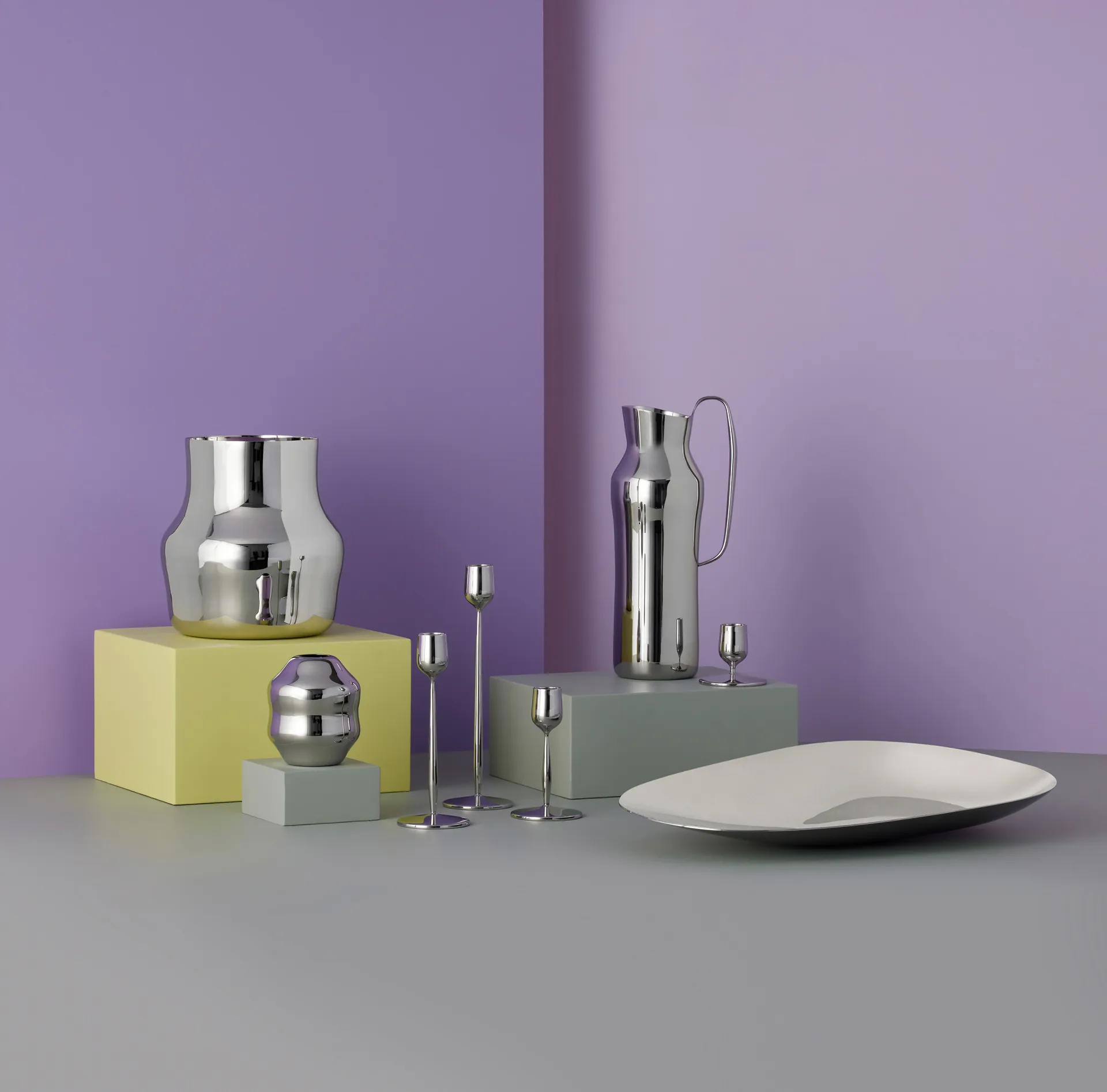 Vase Dorotea 18x19,5 cm, Acier brillant Gense