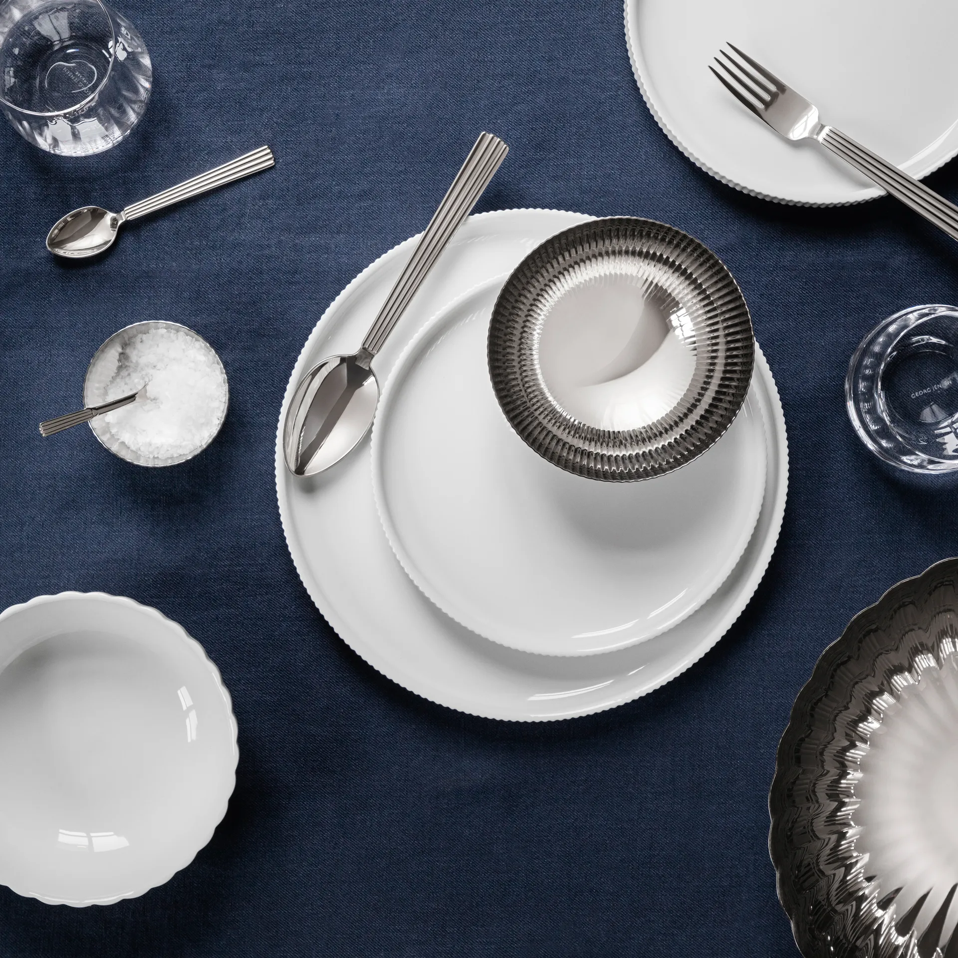 Assiette Bernadotte Ø26 cm, Porcelaine Georg Jensen