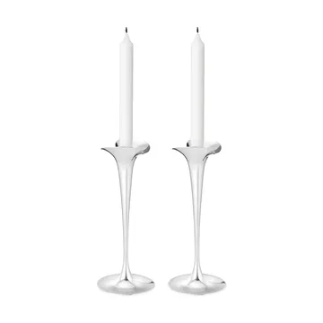Bloom bougeoirs pour chandelles - Acier inoxydable, grands, lot de 2 - Georg Jensen