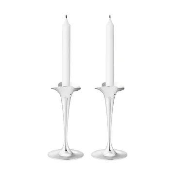 Bloom bougeoirs pour chandelles - Acier inoxydable, petits, lot de 2 - Georg Jensen