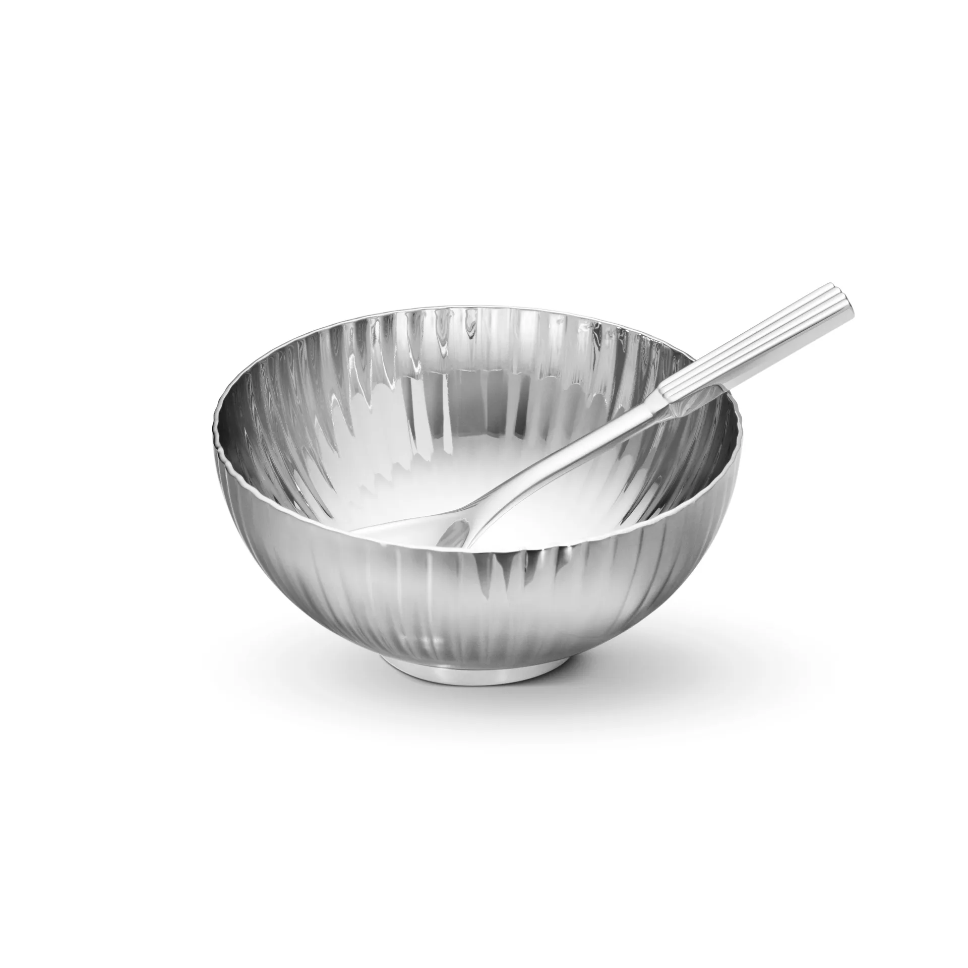 Bol à sel avec cuillère Bernadotte, Acier inoxydable Georg Jensen