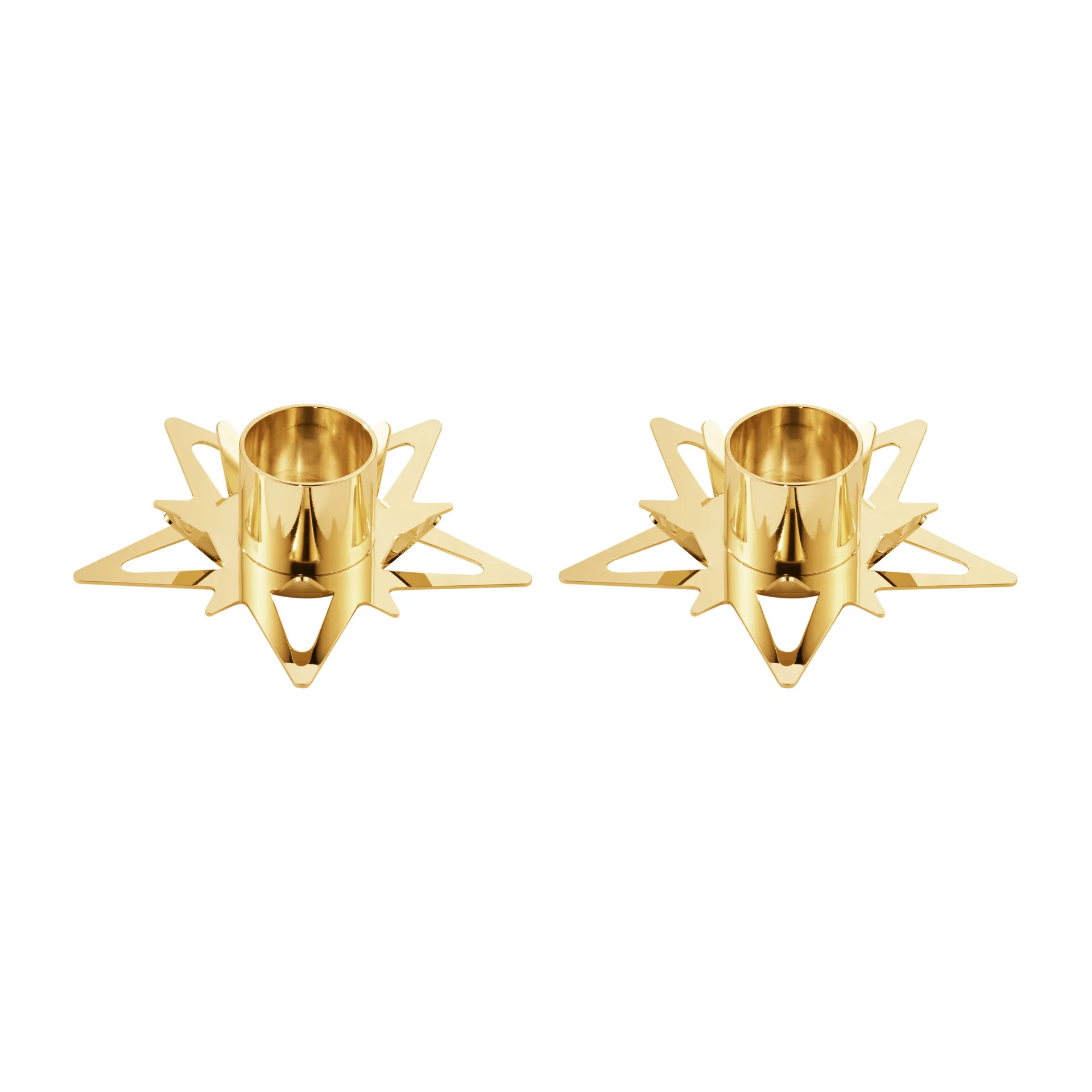 Bougeoir Classic christmas star Ø9 cm Lot de 2, Doré Georg Jensen