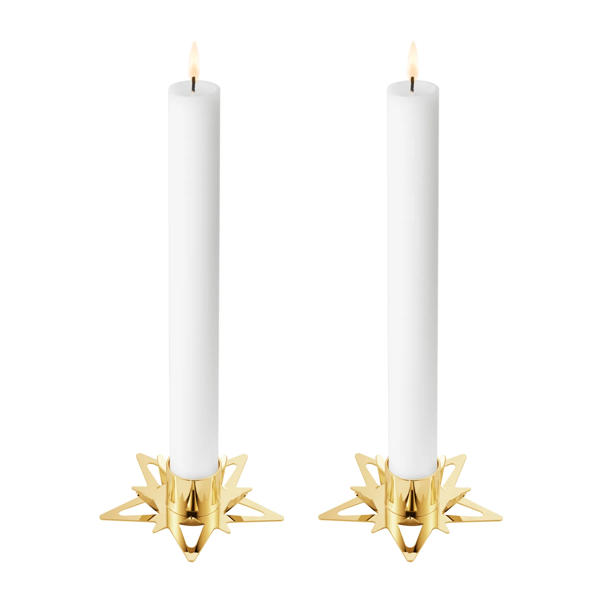 Bougeoir Classic christmas star Ø9 cm Lot de 2, Doré Georg Jensen