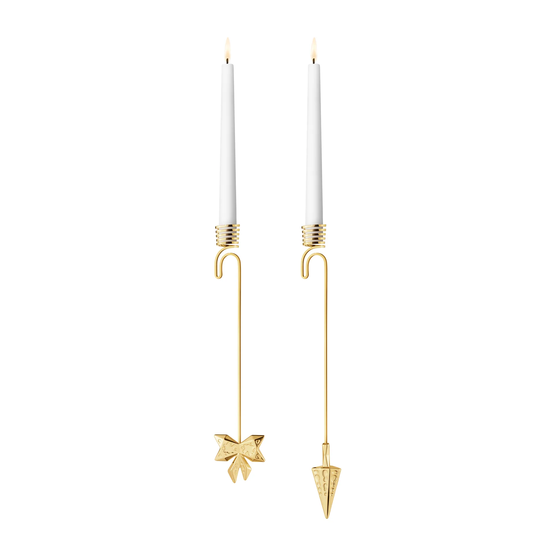 Bougeoir suspendu 2022 Bow & Cone 2 pièces, Plaqué or Georg Jensen