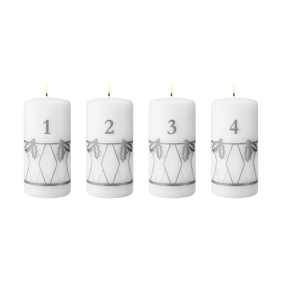 bougie de l’Avent 2026, impression argent, 4 pièces Georg Jensen