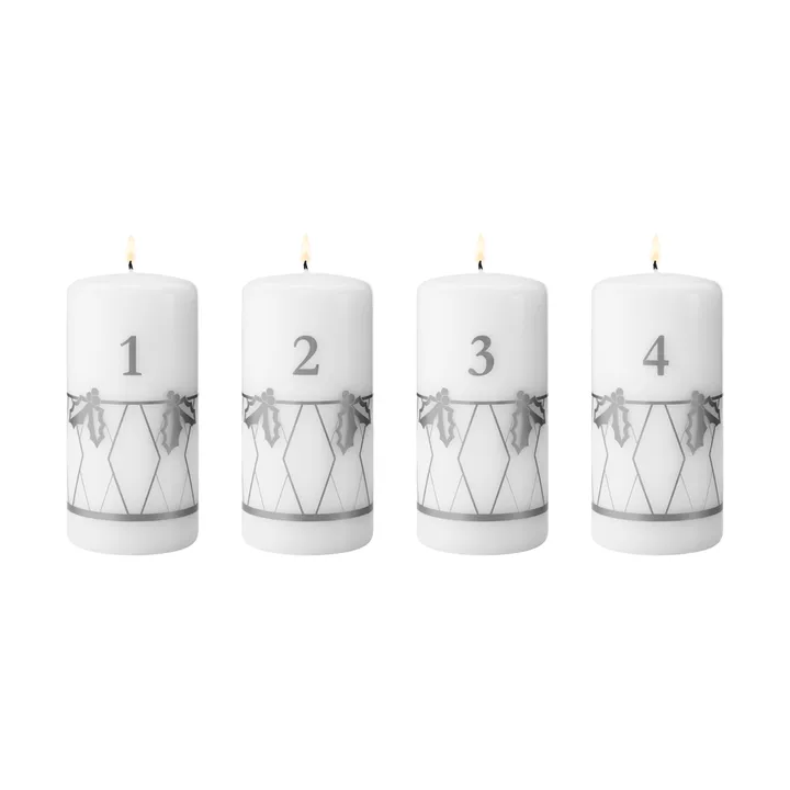bougie de l’Avent 2026 - impression argent, 4 pièces - Georg Jensen