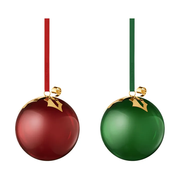 boule en verre 2026 - Rouge-vert, 2 pièces - Georg Jensen