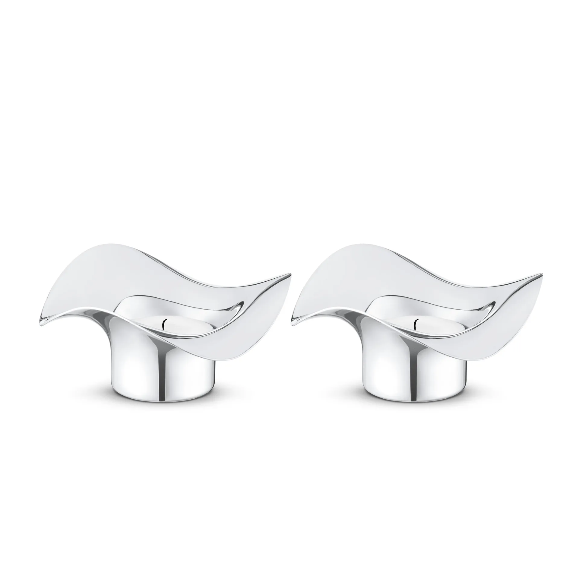 Cobra bougeoir lot de 2, acier inoxydable Georg Jensen
