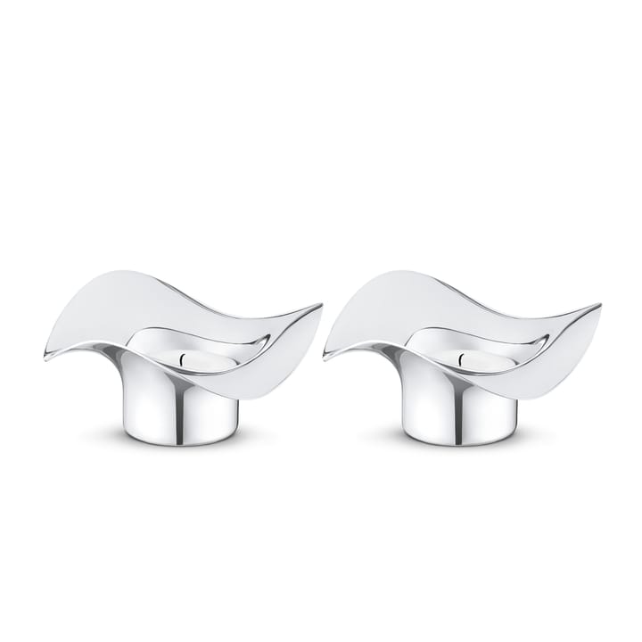 Cobra bougeoir lot de 2 - acier inoxydable - Georg Jensen