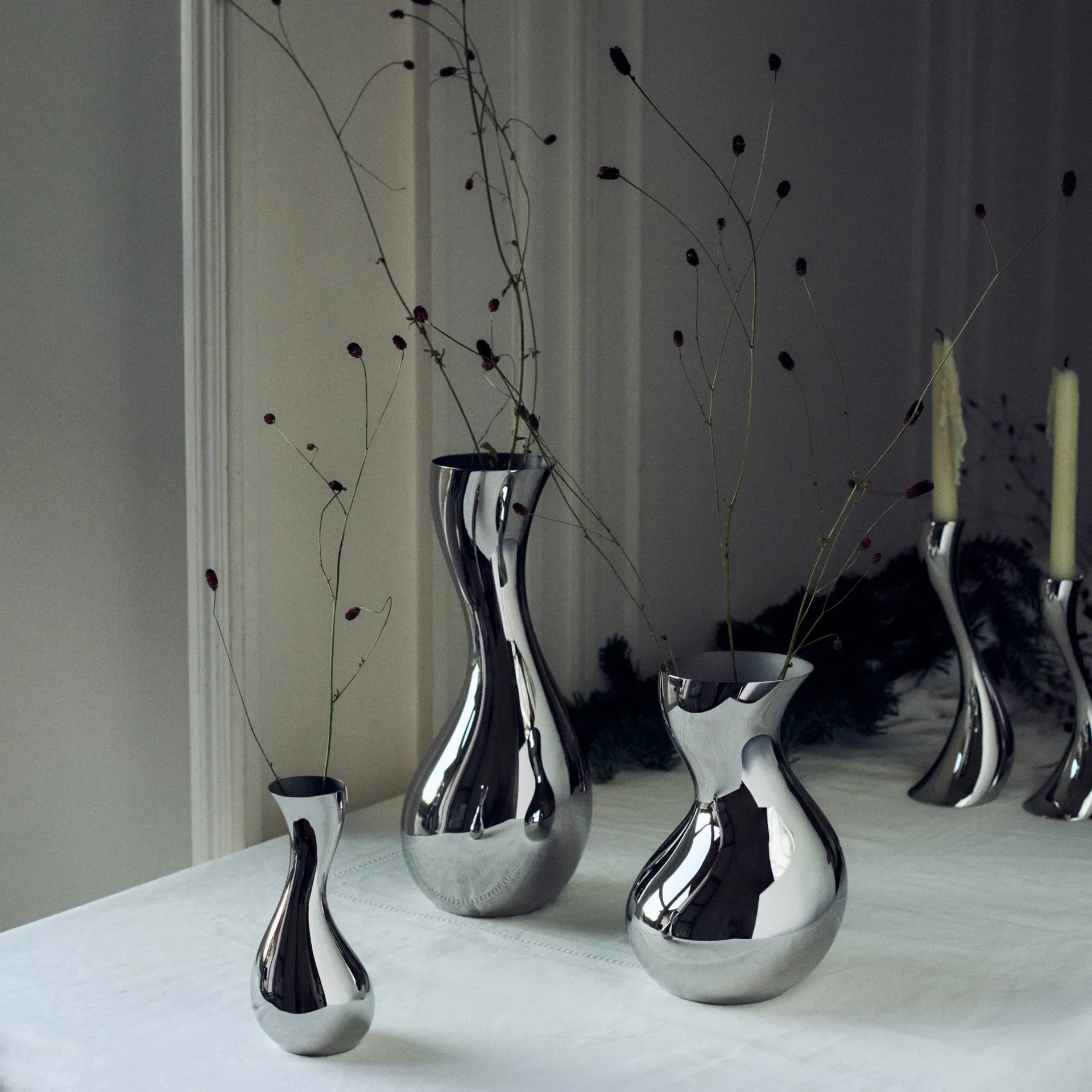 Cobra vase, Acier inoxydable, taille S Georg Jensen